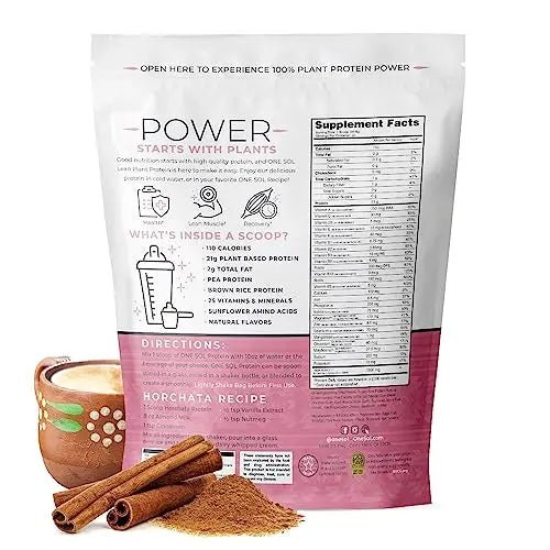 One Sol Lean Plant Protein Powder Horchata, Low Carb, Gluten Free - TrustMedUSA