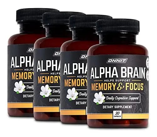 ONNIT Alpha Brain (120ct) - Over 1 Million Bottles Sold - Premium Nootropic Brain Sup - TrustMedUSA