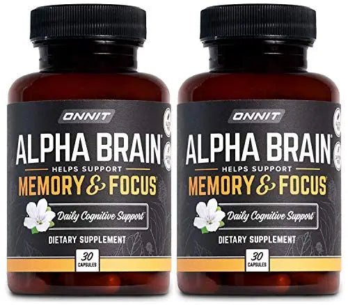 ONNIT Alpha Brain (60ct) - Over 1 Million Bottles Sold - Premium Nootropic Brain Supple - TrustMedUSA