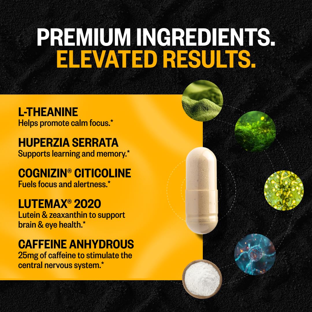 ONNIT Alpha Brain Black Label Capsules, IGEN Non-GMO Tested Citicoline Brain Supplement for Concentration and Memory, Lion’s Mane, Lutemax Lutein, L Theanine and Mucuna Pruriens, 80 Count - TrustMedUSA