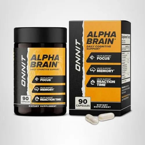 ONNIT Alpha Brain Nootropic Brain Supplement for Focus, Memory, Mental Clarity, Cognitive Support with L-Theanine and Vitamin B6, 90 Count - TrustMedUSA