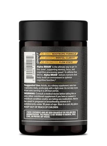 ONNIT Alpha Brain Nootropic Brain Supplement for Focus, Memory, Mental Clarity, Cognitive Support with L-Theanine and Vitamin B6, 90 Count - TrustMedUSA