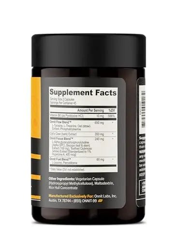 ONNIT Alpha Brain Nootropic Brain Supplement for Focus, Memory, Mental Clarity, Cognitive Support with L-Theanine and Vitamin B6, 90 Count - TrustMedUSA