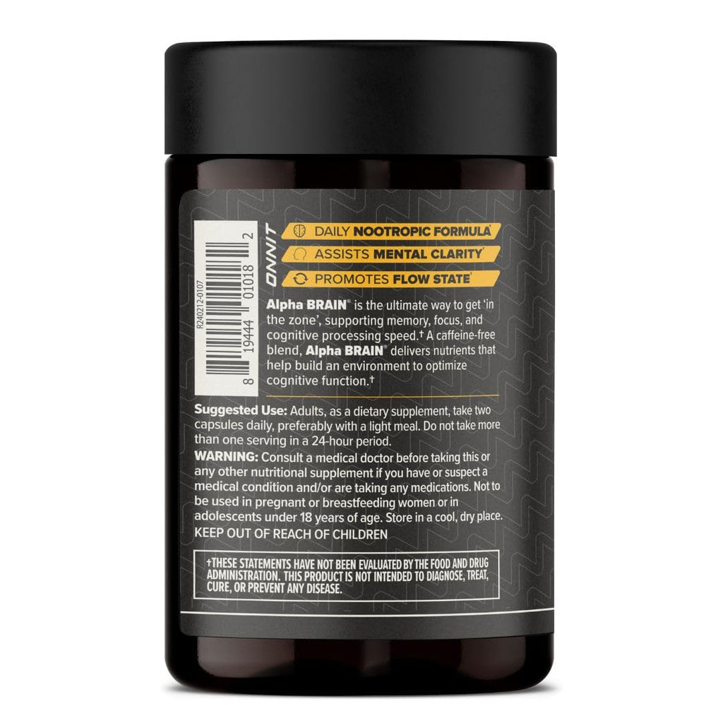 ONNIT Alpha Brain Nootropic Capsules for Men & Women, IGEN Non-GMO Tested Memory, Focus & Mental Clarity, with L-Theanine and Vitamin B6, 90 Count Each, Pack of 4 (360 Capsules) - TrustMedUSA