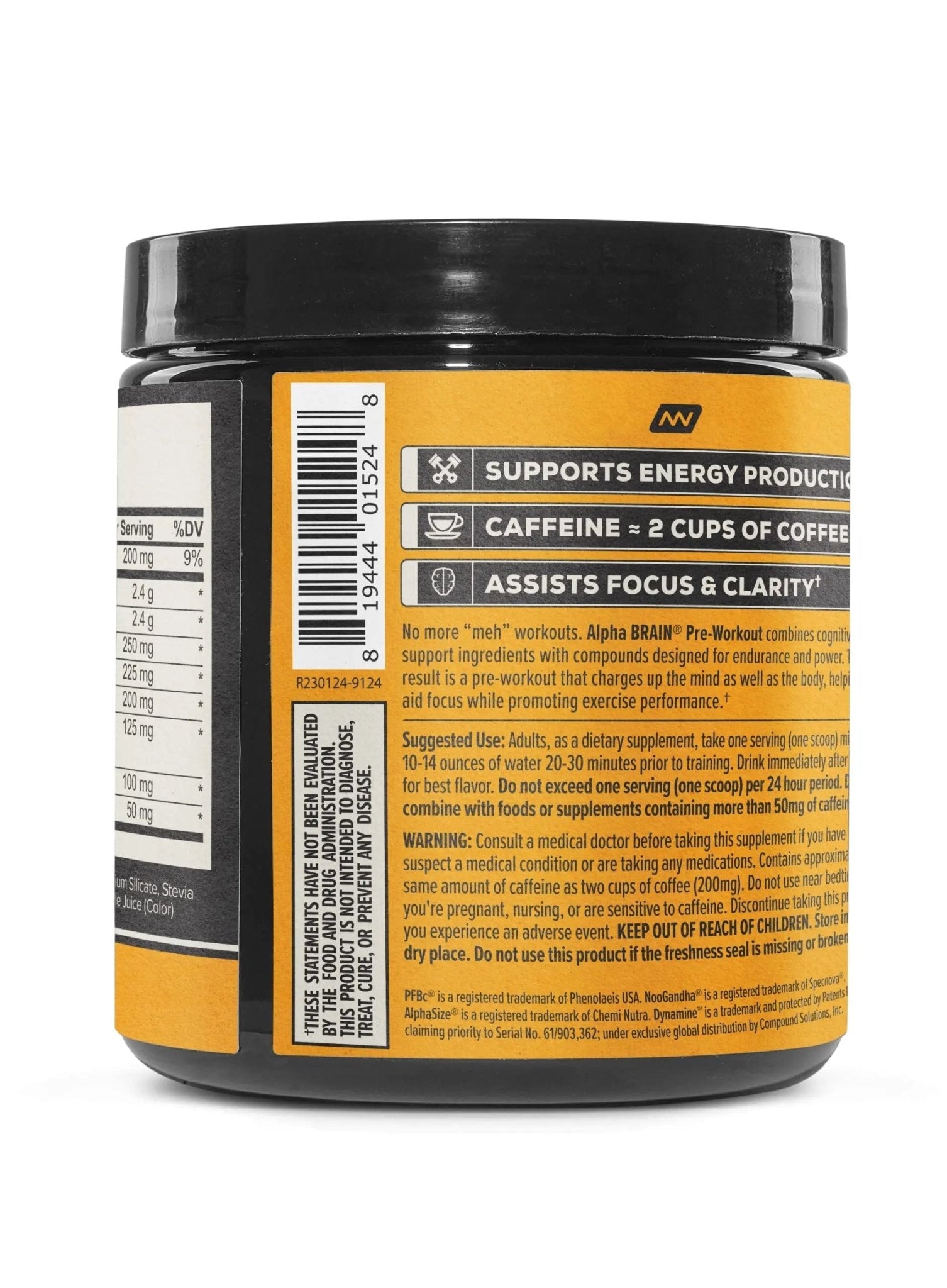 ONNIT Alpha Brain Pre-Workout - Yuzu Peach (20 Serving Tub) - TrustMedUSA