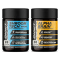 ONNIT Cognitive & Endurance Support Bundle: Alpha Brain Nootropic Capsules (30 Count) + Shroom Tech Sport Exercise Support Capsules (28 Count), IGEN Non-GMO Tested Focus, Energy & Endurance, 2 Pack - TrustMedUSA