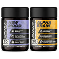 ONNIT Cognitive & Mood Support Bundle: Alpha Brain Nootropic Capsules (30 Count) + New Mood Stress Support Capsules (30 Count), IGEN Non-GMO Tested Focus, Mental Clarity, Relaxation & Sleep, 2 Pack - TrustMedUSA