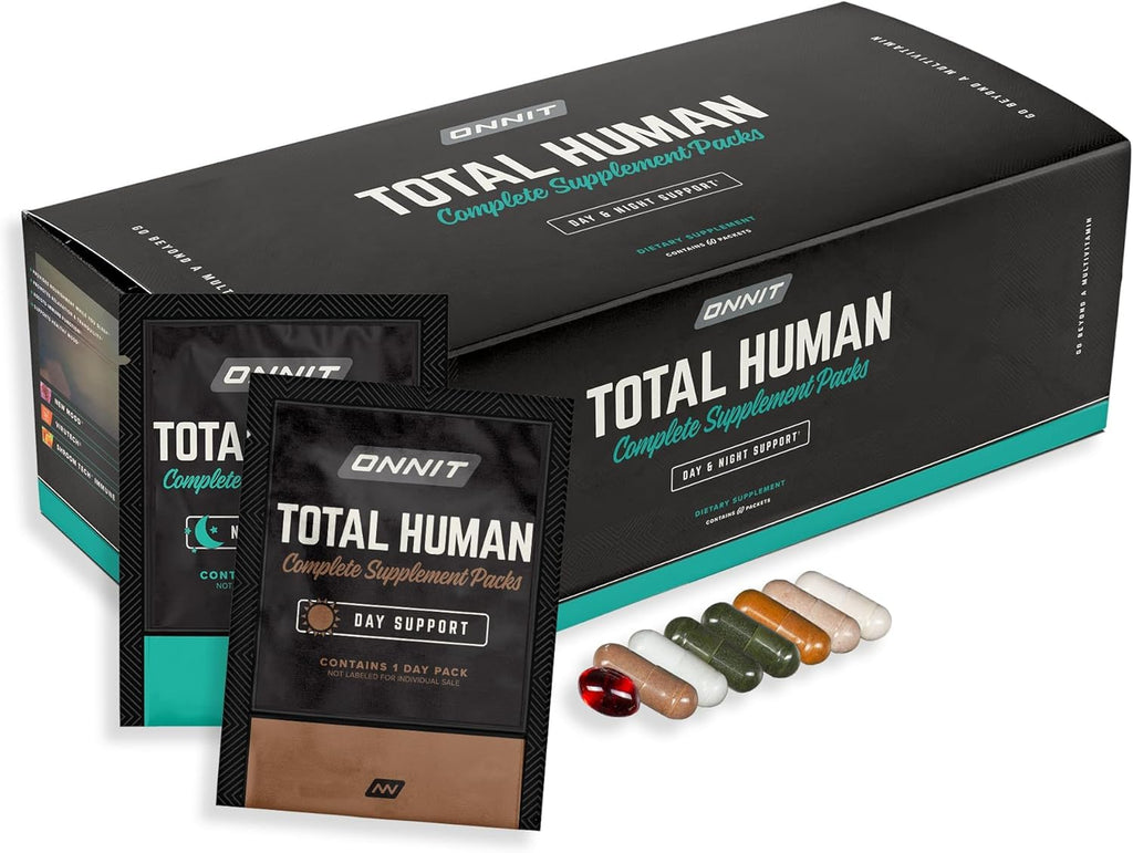ONNIT Total Human Adult Multivitamin Comprehensive Capsule Packs with Day and Night Support, Daily Vitamin Packs for Men and Women, - TrustMedUSA