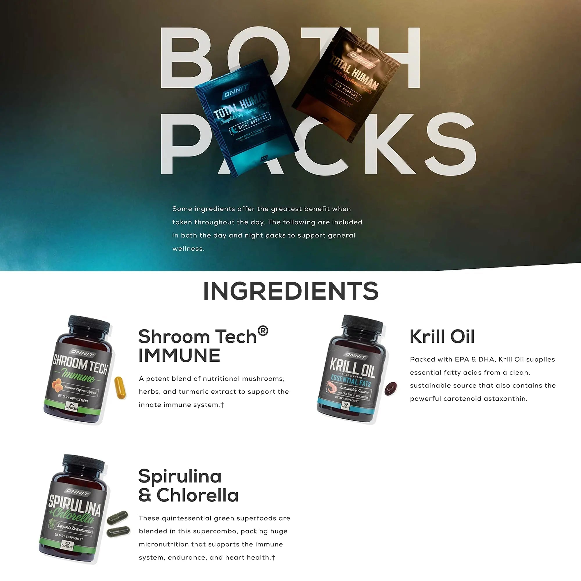 ONNIT Total Human Day and Night Vitamin Packs for Men and Women,Capsule, 30-Day - TrustMedUSA