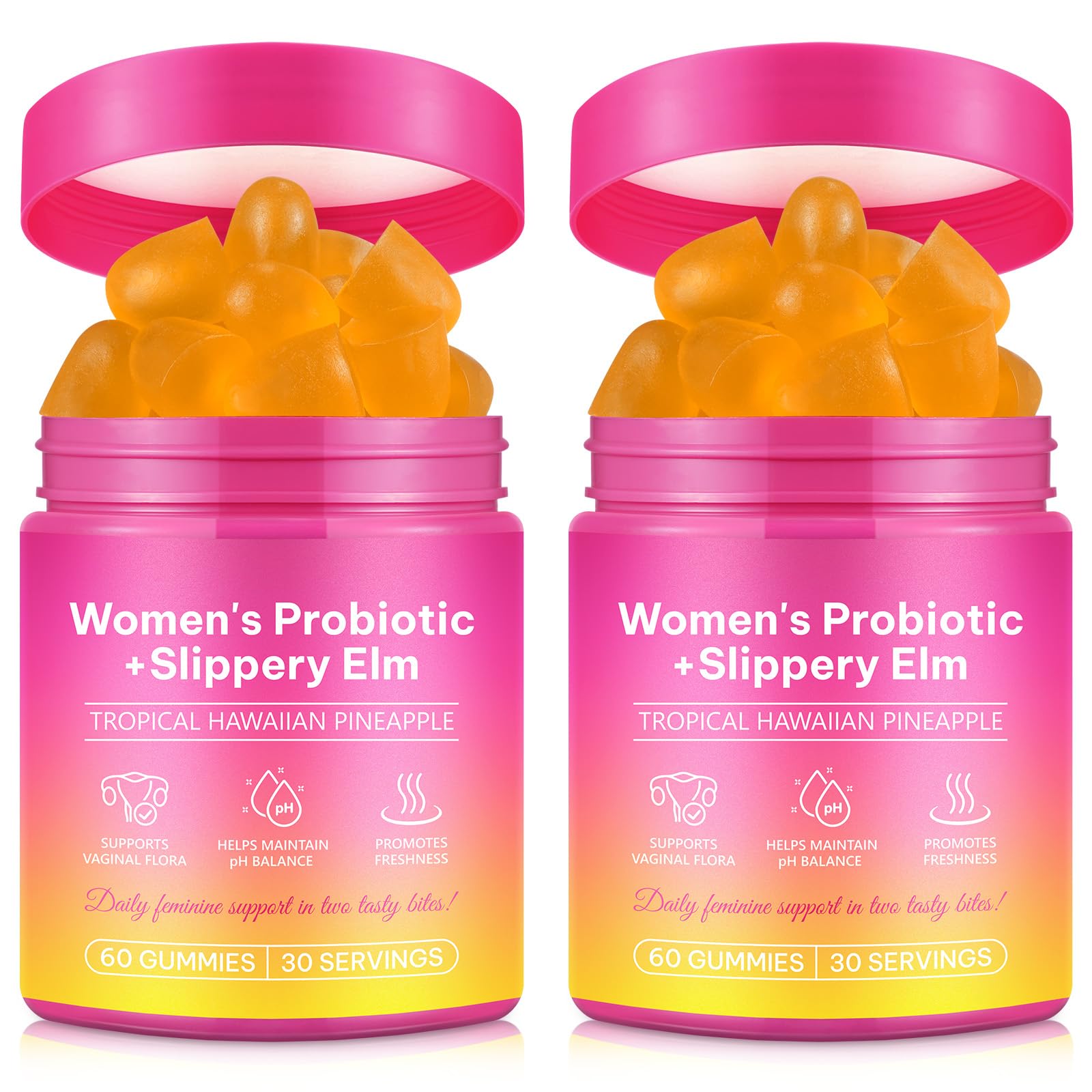 Onznoz Feminine Balance Gummies for Women, Vaginal Probiotics with Prebiotics & Lactobacillus Probiotic Blend, Supports pH Balance & Immune Health, Womens Probiotic Slippery Elm - TrustMedUSA