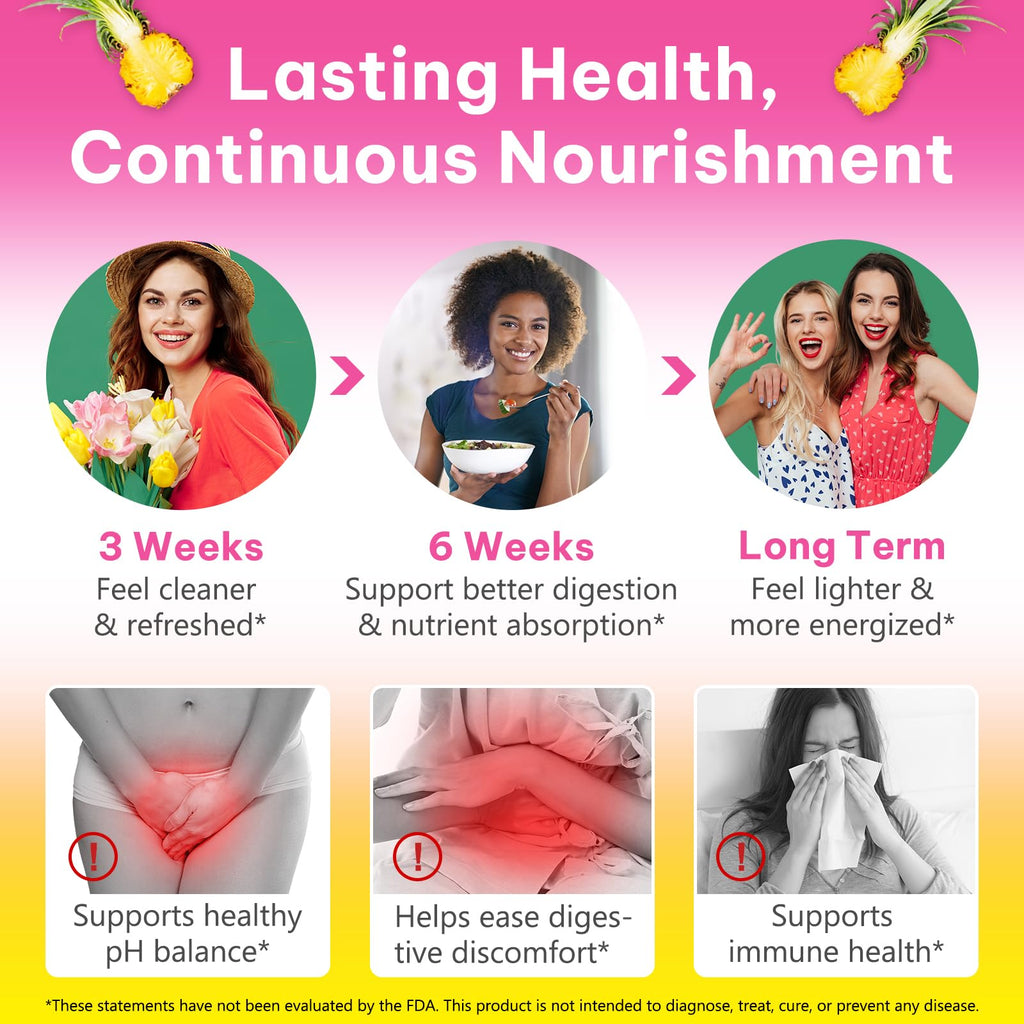 Onznoz Feminine Balance Gummies for Women, Vaginal Probiotics with Prebiotics & Lactobacillus Probiotic Blend, Supports pH Balance & Immune Health, Womens Probiotic Slippery Elm - TrustMedUSA