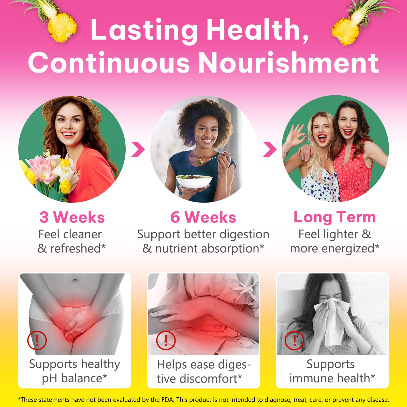 Onznoz Feminine Balance Gummies for Women, Vaginal Probiotics with Prebiotics & Lactobacillus Probiotic Blend, Supports pH Balance & Immune Health, Womens Probiotic Slippery Elm - TrustMedUSA