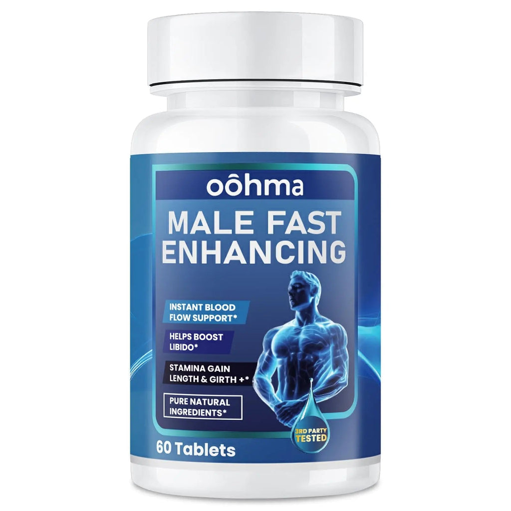 Oohma New Male Enhancing Supplement, Designed to be Fast Acting for Blood Flow to Gain Length & Girth + Stamina, Maca, Epimedium, and Other Natural Ingredients, 3rd Party Tested Supplement 60 Tablets - TrustMedUSA