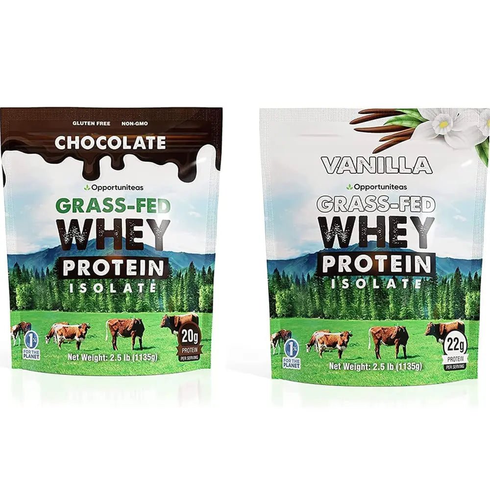 Opportuniteas Chocolate & Vanilla Whey Protein Powder Bundle - Grass Fed Whey Isolate - TrustMedUSA