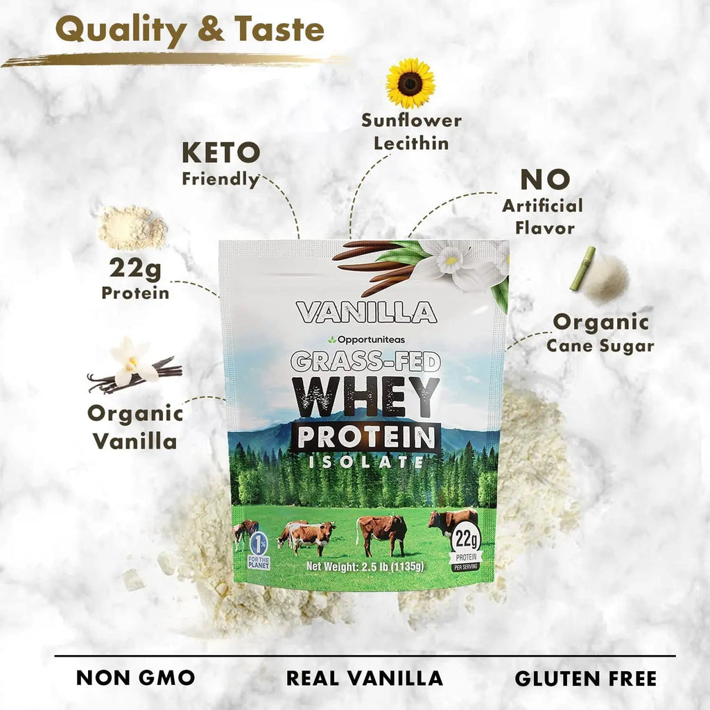 Opportuniteas Chocolate & Vanilla Whey Protein Powder Bundle - Grass Fed Whey Isolate - TrustMedUSA