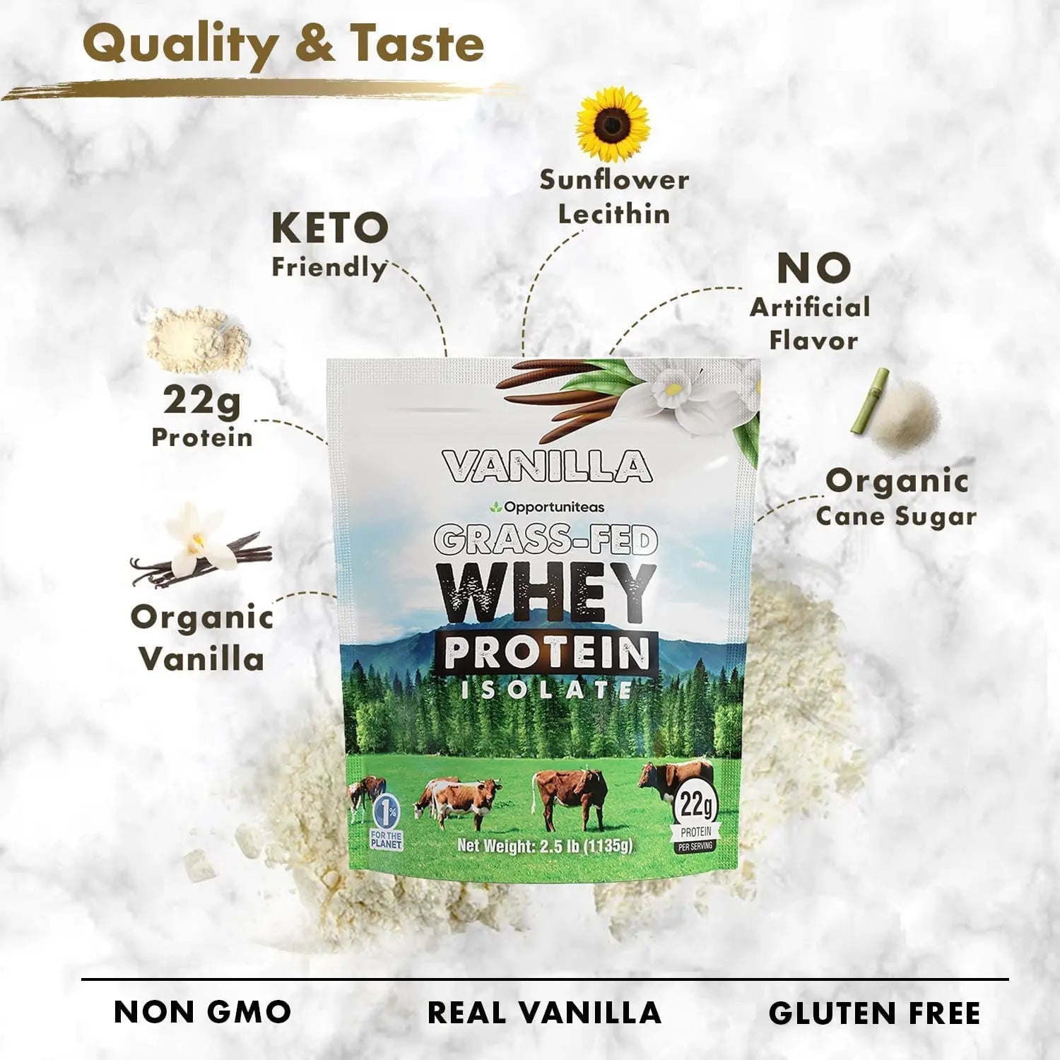 Opportuniteas Chocolate & Vanilla Whey Protein Powder Bundle - Grass Fed Whey Isolate - TrustMedUSA
