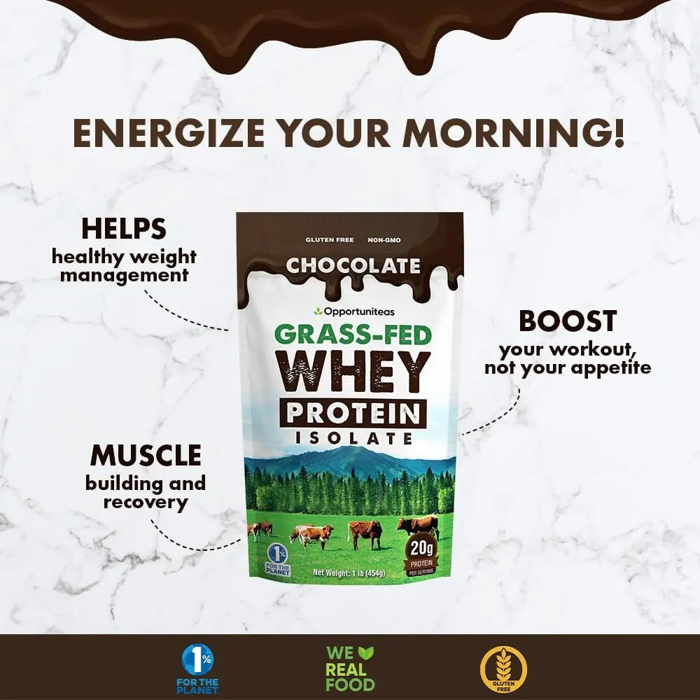 Opportuniteas Chocolate Whey Protein Powder - Grass Fed Whey Isolate + Organic Cacao - TrustMedUSA