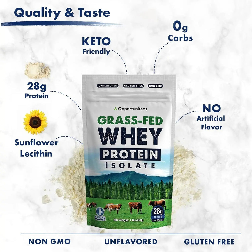 Opportuniteas Grass Fed Whey Protein Isolate Powder - Unflavored Whey Protein Isolate - TrustMedUSA
