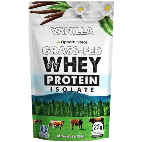 Opportuniteas Vanilla Whey Protein Powder - Grass Fed Whey Isolate + Real Sugar & Vanilla - TrustMedUSA
