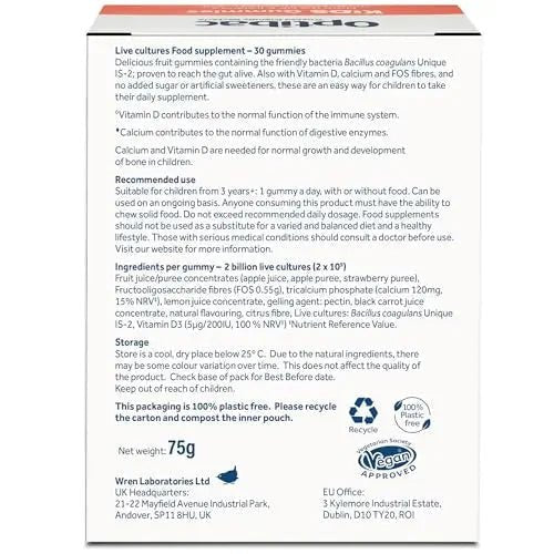 Optibac Kids Probiotic with Vitamin D & Calcium for Immune System Support & Gut Health - TrustMedUSA