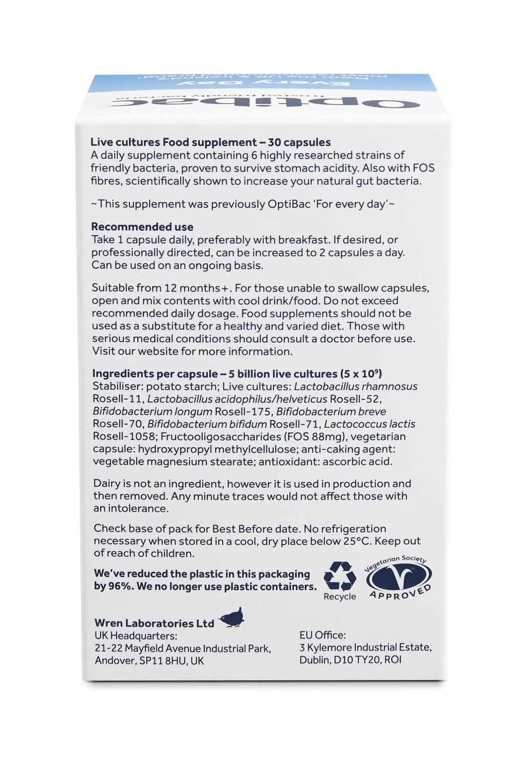Optibac Probiotics Every Day - Digestive Probiotic Supplement with 5 Billion Bacterial - TrustMedUSA