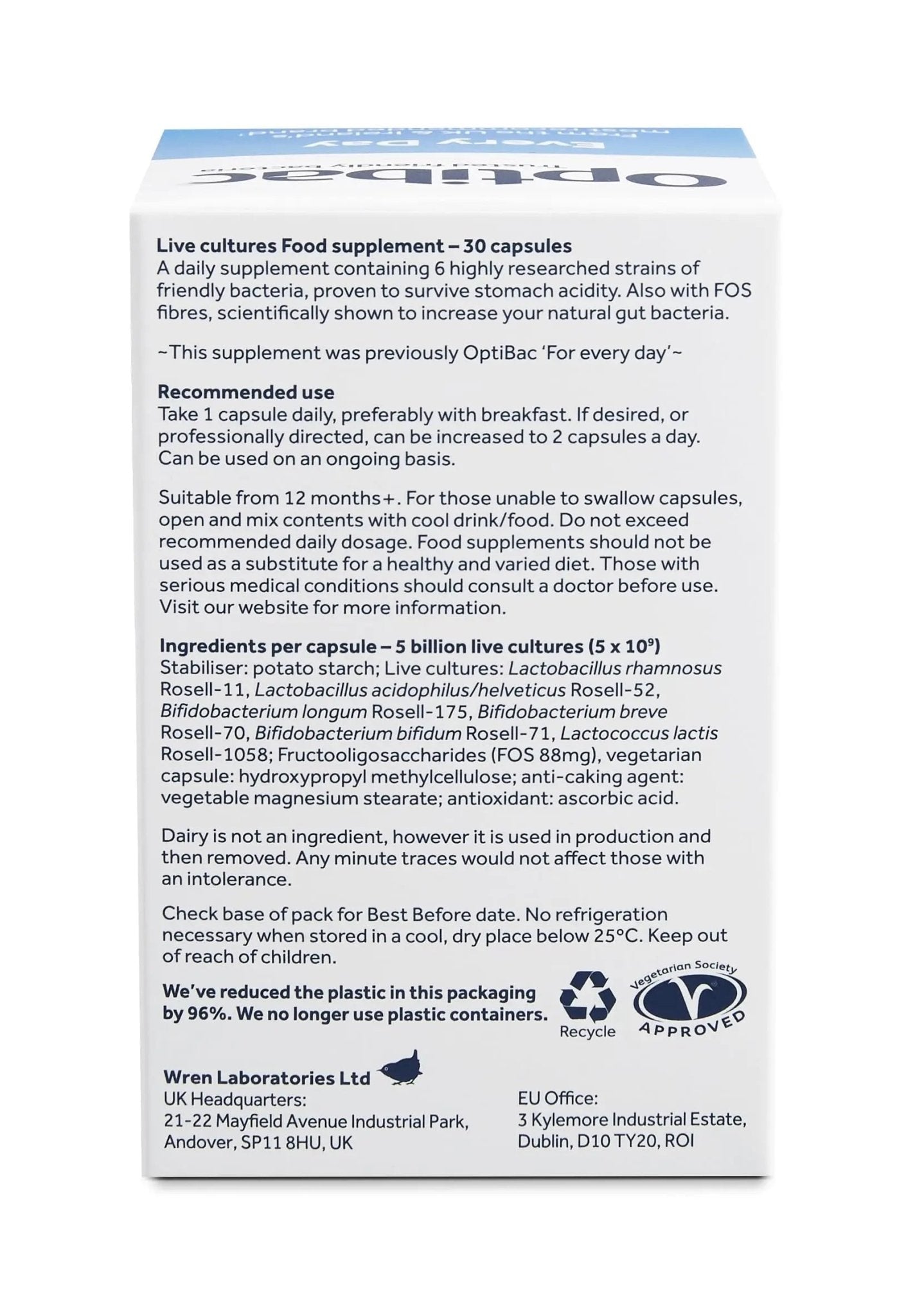 Optibac Probiotics Every Day - Digestive Probiotic Supplement with 5 Billion Bacterial - TrustMedUSA