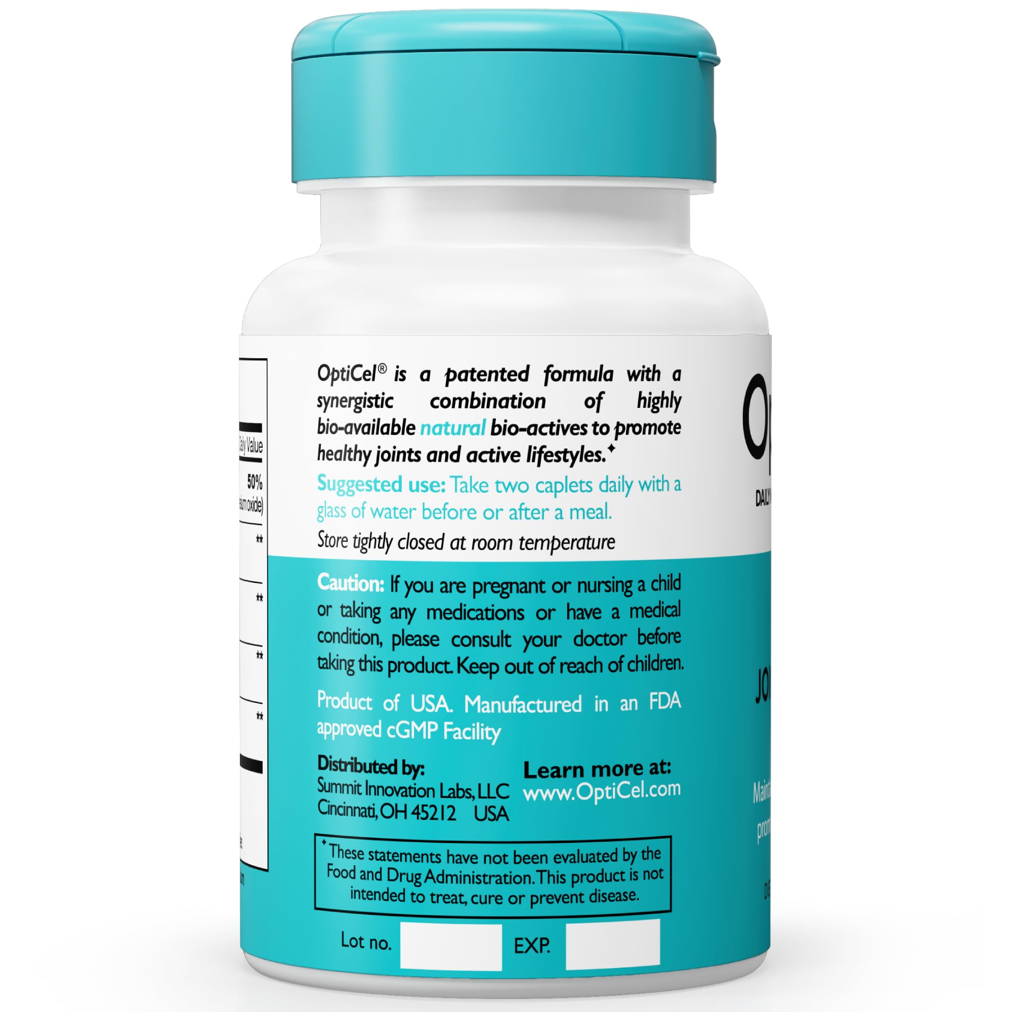 OptiCel Joint Health - Joint Support Supplement, Promotes Easy Movement, Joint Pain Supplement, Supports Muscle Health & Mobility, All Natural, Plant-Based & Non-GMO, 60 Capsules - TrustMedUSA