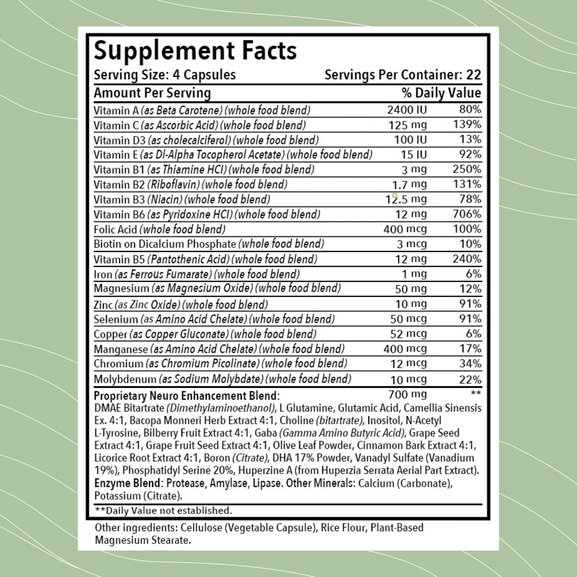 Optimal Health Systems Brain | Most Comprehensive Nootropic + Enzyme Delivery | 700 mg Scientific Neuroenhancment Blend | Boost Mood, Memory & Focus | 90 Capsules - TrustMedUSA