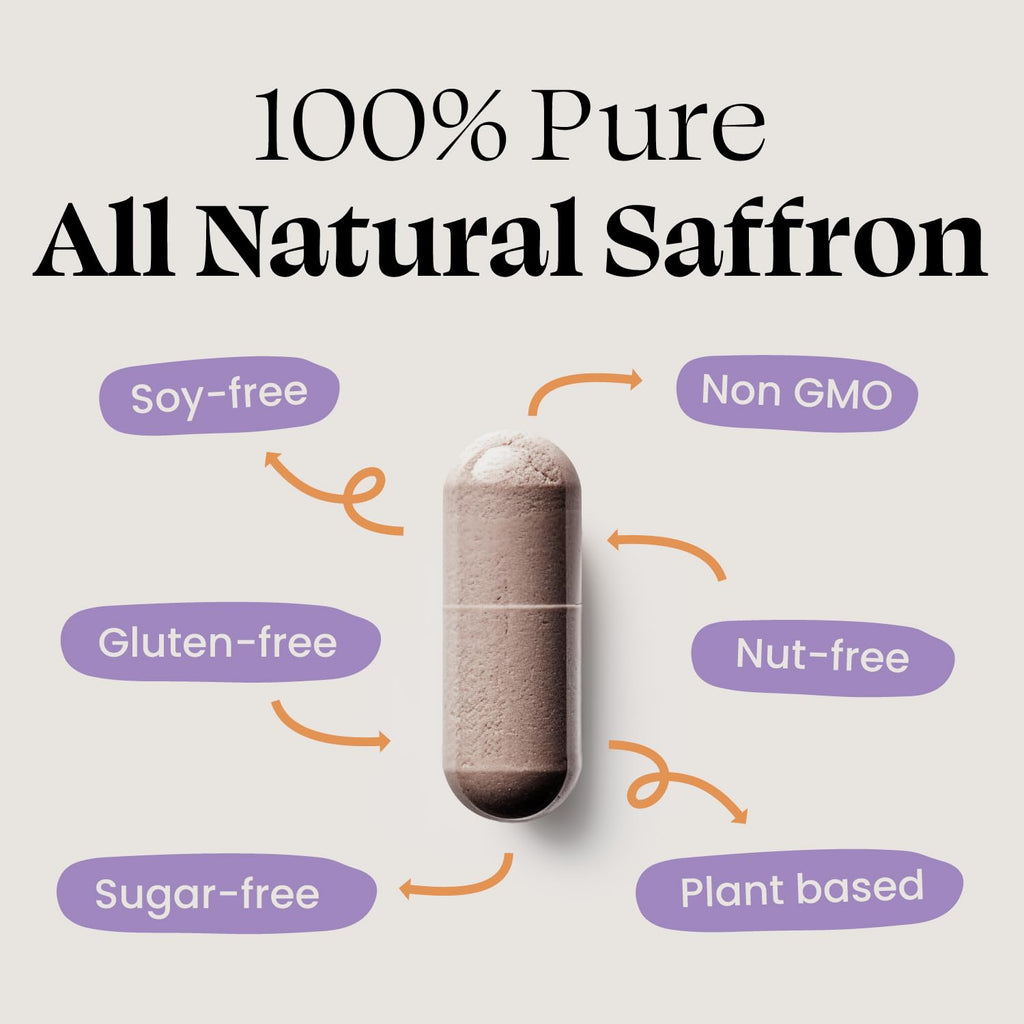Optimal Prime Saffron Supplement - 100% Pure Saffron Extract 88.5mg - Helps Support Optimal Mood, Energy, and Metabolism, Vegetarian Friendly, Non-GMO, Gluten-Free, Soy-Free, 90 Capsules - Maple Wellness Supplements
