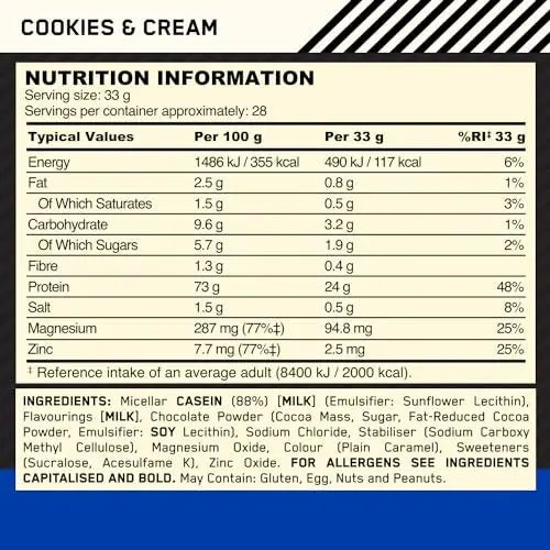 Optimum Nutrition Gold Standard 100% Casein Slow Digesting Protein Powder with Zinc - TrustMedUSA