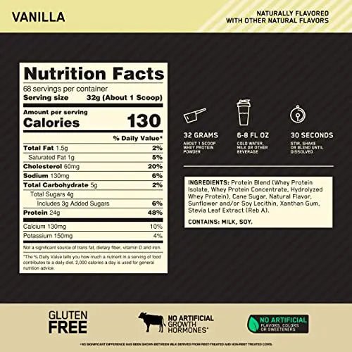 Optimum Nutrition Gold Standard 100% Whey Protein Powder 4.8 (Packaging May Vary) - TrustMedUSA