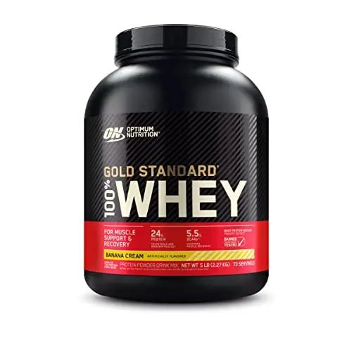 Optimum Nutrition Gold Standard 100% Whey Protein Powder, Banana Cream, 5 Pound - TrustMedUSA