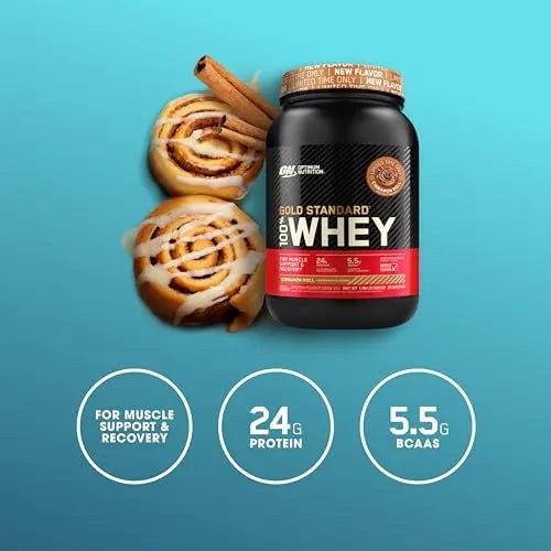 Optimum Nutrition Gold Standard 100% Whey Protein Powder, Cinnamon Roll, 2 Pound - TrustMedUSA