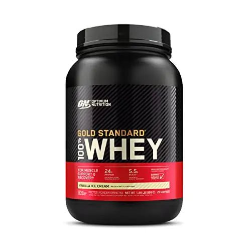 Optimum Nutrition Gold Standard 100% Whey Protein Powder, Vanilla Ice Cream, 2 Pound - TrustMedUSA