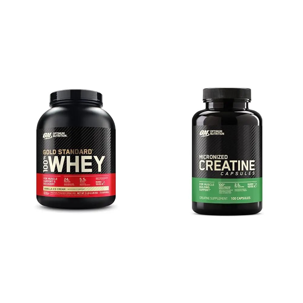 Optimum Nutrition Gold Standard 100% Whey Protein Powder, Vanilla Ice Cream & Microniz - TrustMedUSA