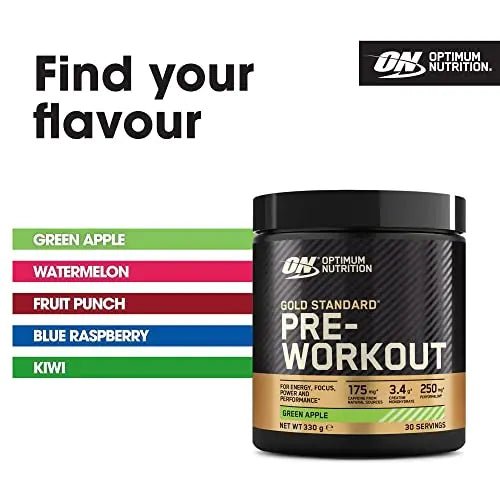Optimum Nutrition Gold Standard Pre Workout Green Apple Flavoured Powder, 330g - TrustMedUSA