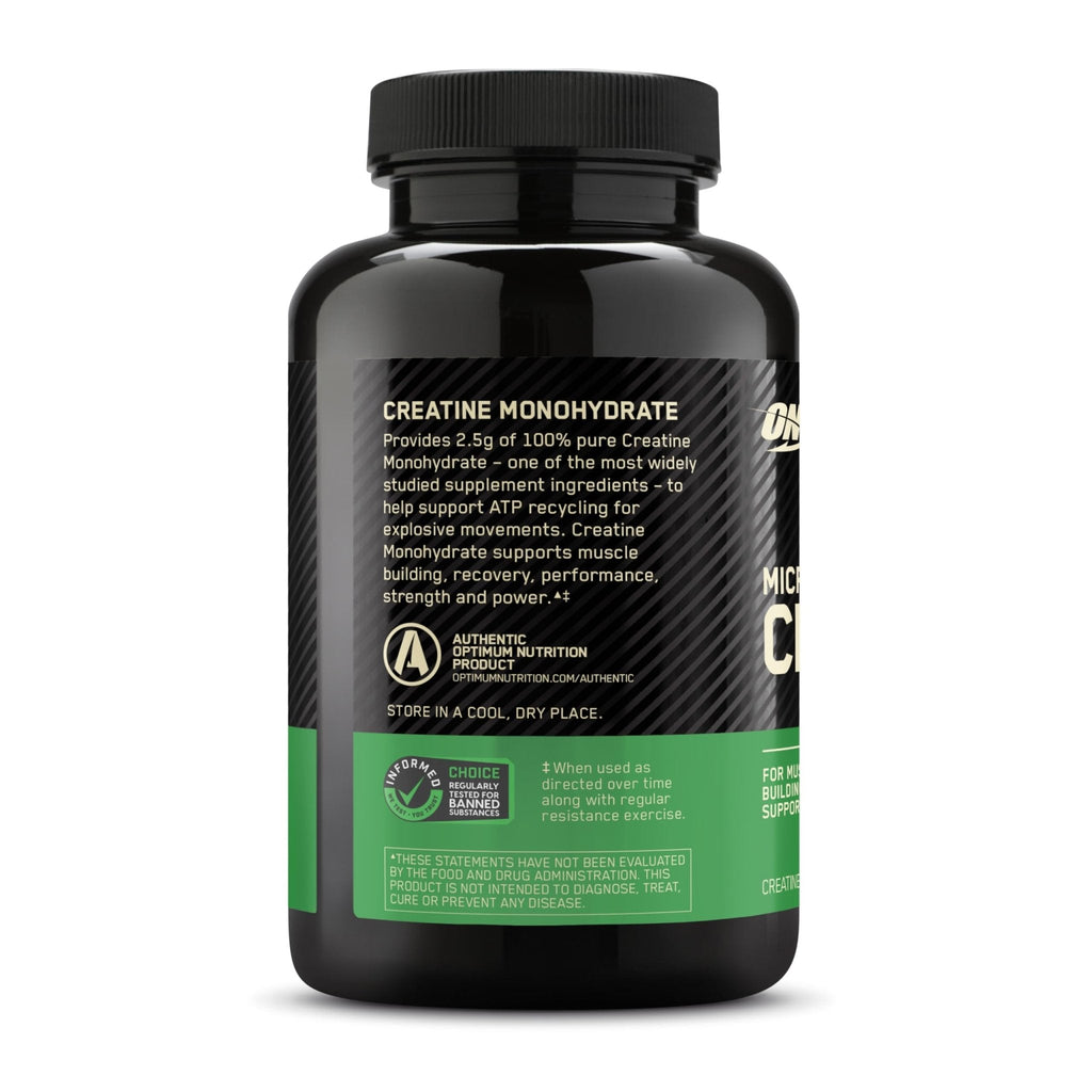 Optimum Nutrition Micronized Creatine Monohydrate Capsules, Keto Friendly, 2500mg, 100 Capsules - Maple Wellness Supplements