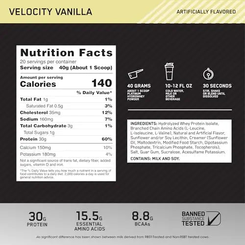 Optimum Nutrition Platinum Hydrowhey Protein Powder, 100% Hydrolyzed Whey Protein - TrustMedUSA