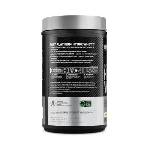 Optimum Nutrition Platinum Hydrowhey Protein Powder, 100% Hydrolyzed Whey Protein - TrustMedUSA