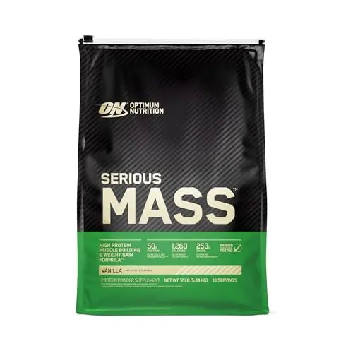 Optimum Nutrition Serious Mass Weight Gainer Protein Powder Vitamin C Zinc and Vitamin - TrustMedUSA