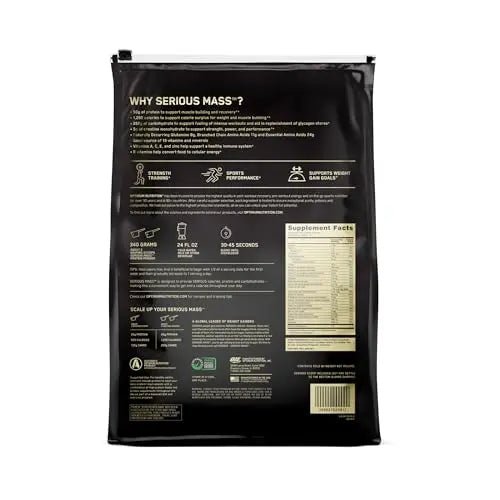 Optimum Nutrition Serious Mass Weight Gainer Protein Powder, Vitamin C, Zinc and Vitamin - TrustMedUSA