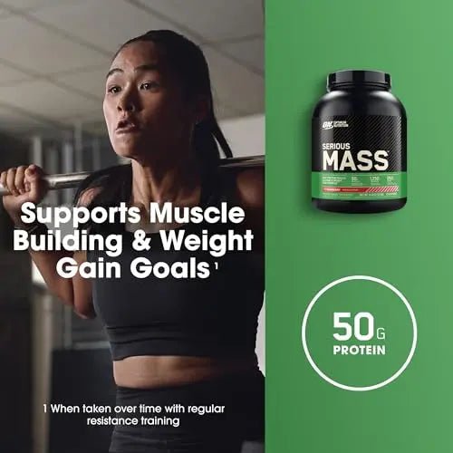 Optimum Nutrition Serious Mass, Weight Gainer Protein Powder with Immune Support - TrustMedUSA
