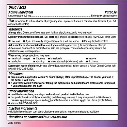 Option 2, Compare to Plan B | Emergency Contraceptive | Morning After Pill, 1 Tablet - TrustMedUSA