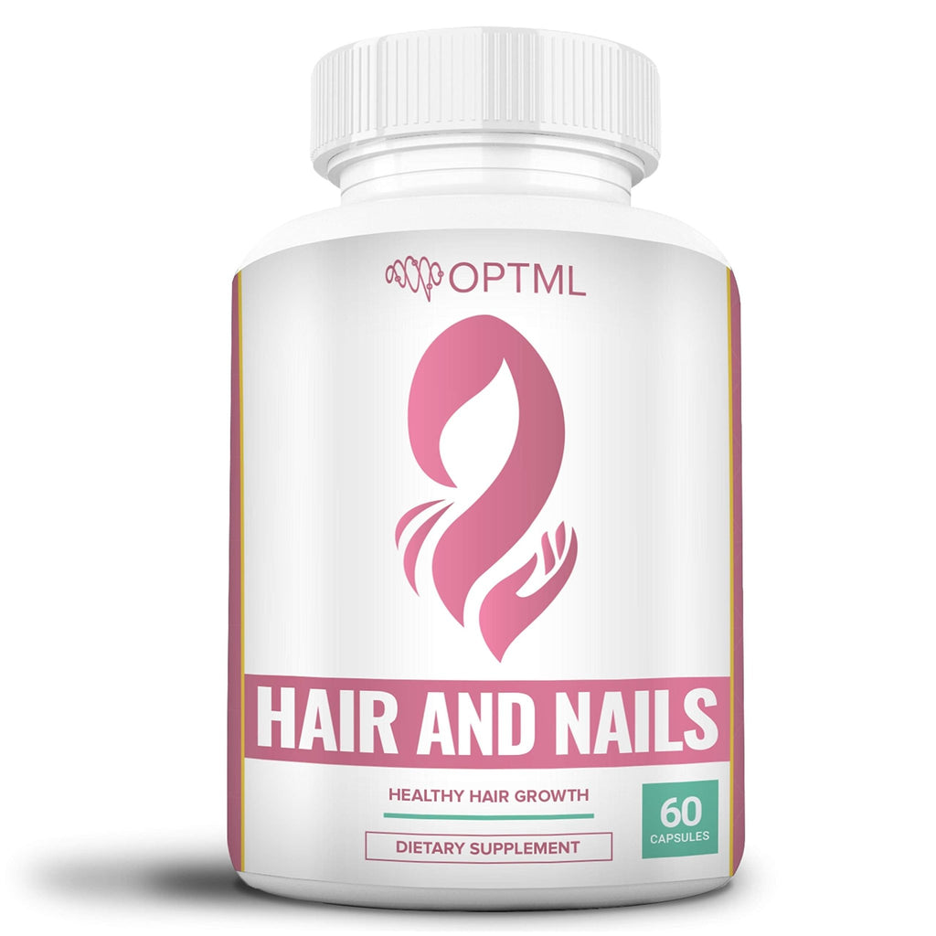 OPTML Hair and Nail Vitamins for Hair Growth and Thickness, Biotin-Infused Hair Pills, Hair Vitamins for Faster Hair Growth and Healthy Nails, for Women and Men, 60 Capsules - TrustMedUSA