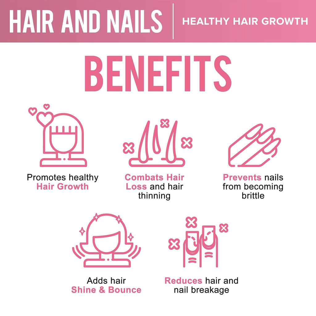 OPTML Hair and Nail Vitamins for Hair Growth and Thickness, Biotin-Infused Hair Pills, Hair Vitamins for Faster Hair Growth and Healthy Nails, for Women and Men, 60 Capsules - TrustMedUSA