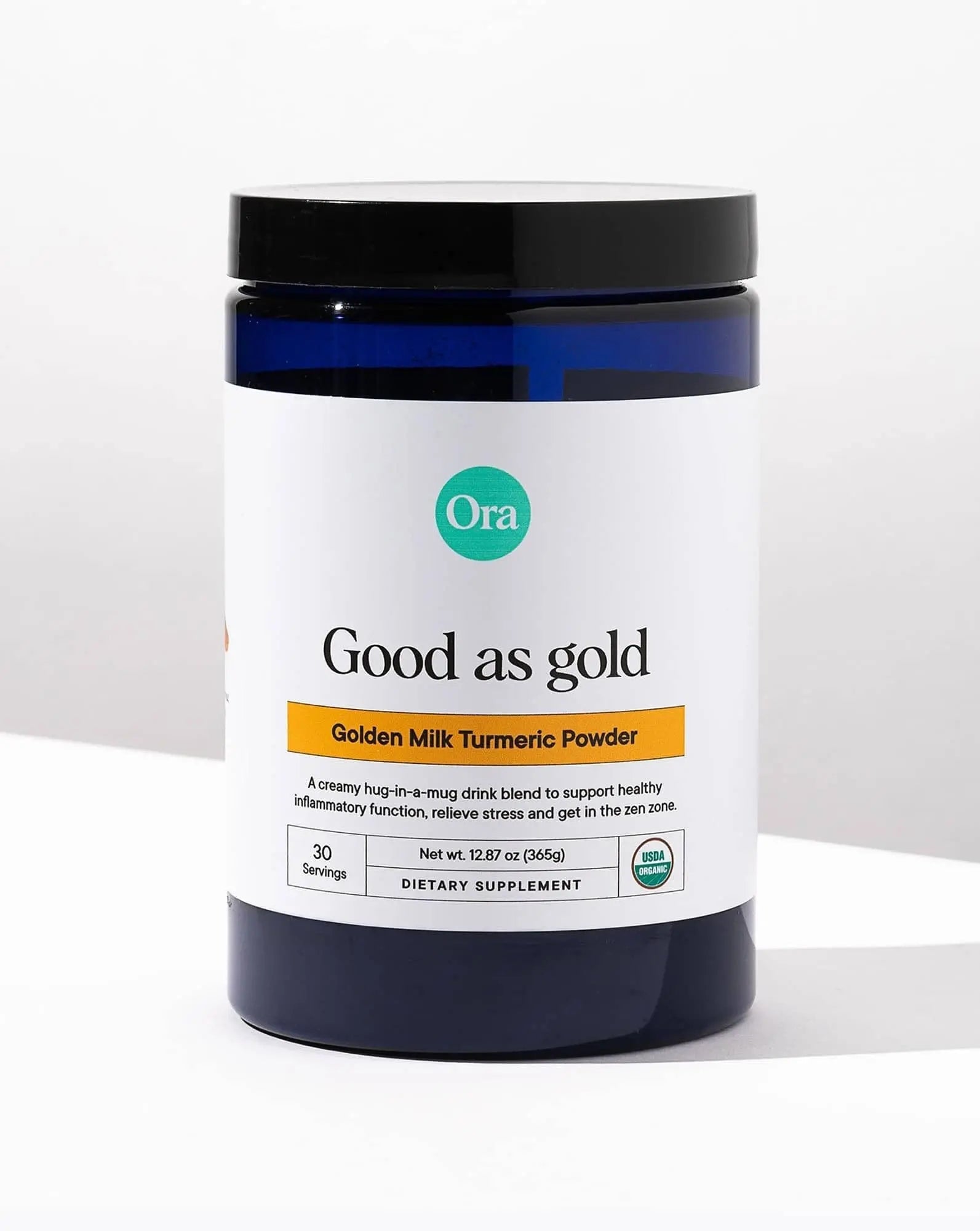 Ora Organic Golden Milk Powder - Ayurvedic Turmeric Powder with Organic Adaptogens - Ashwagandha, Reishi and Ginger | Organic, Gluten-Free, Soy-Free, Vegan, Non-GMO - Maple & Vanilla, 30 Servings - TrustMedUSA
