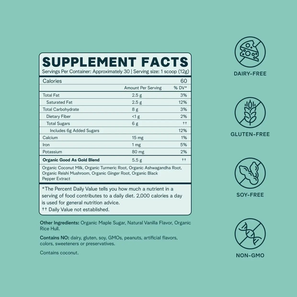 Ora Organic Golden Milk Powder - Ayurvedic Turmeric Powder with Organic Adaptogens - Ashwagandha, Reishi and Ginger | Organic, Gluten-Free, Soy-Free, Vegan, Non-GMO - Maple & Vanilla, 30 Servings - TrustMedUSA