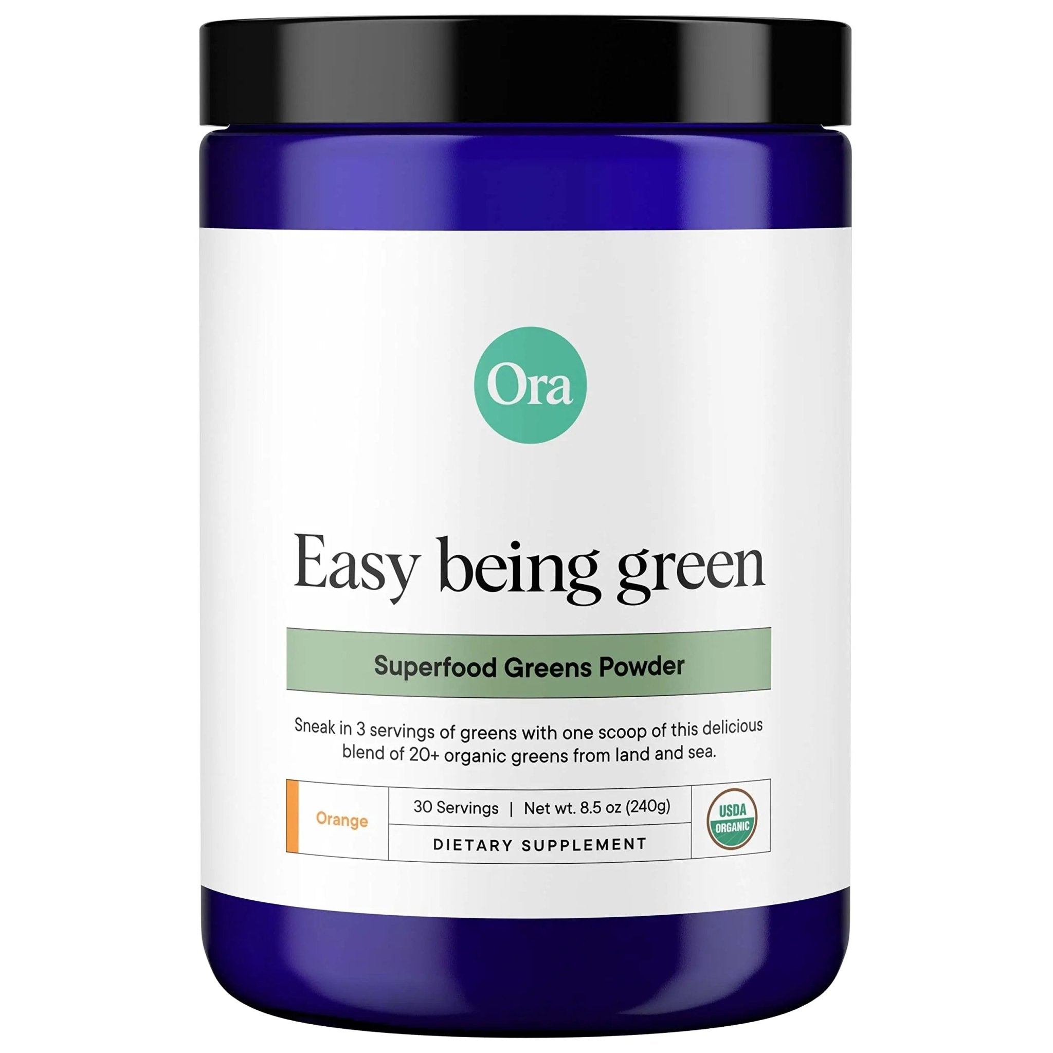 Ora Organic Greens Powder - Vegan, Gluten-Free, Organic Super Greens Drink for Energy and Detox | Antioxidants & Adaptogenic Herbs | 20+ Superfood Greens Blend - Citrus Flavor, 30 Servings - TrustMedUSA