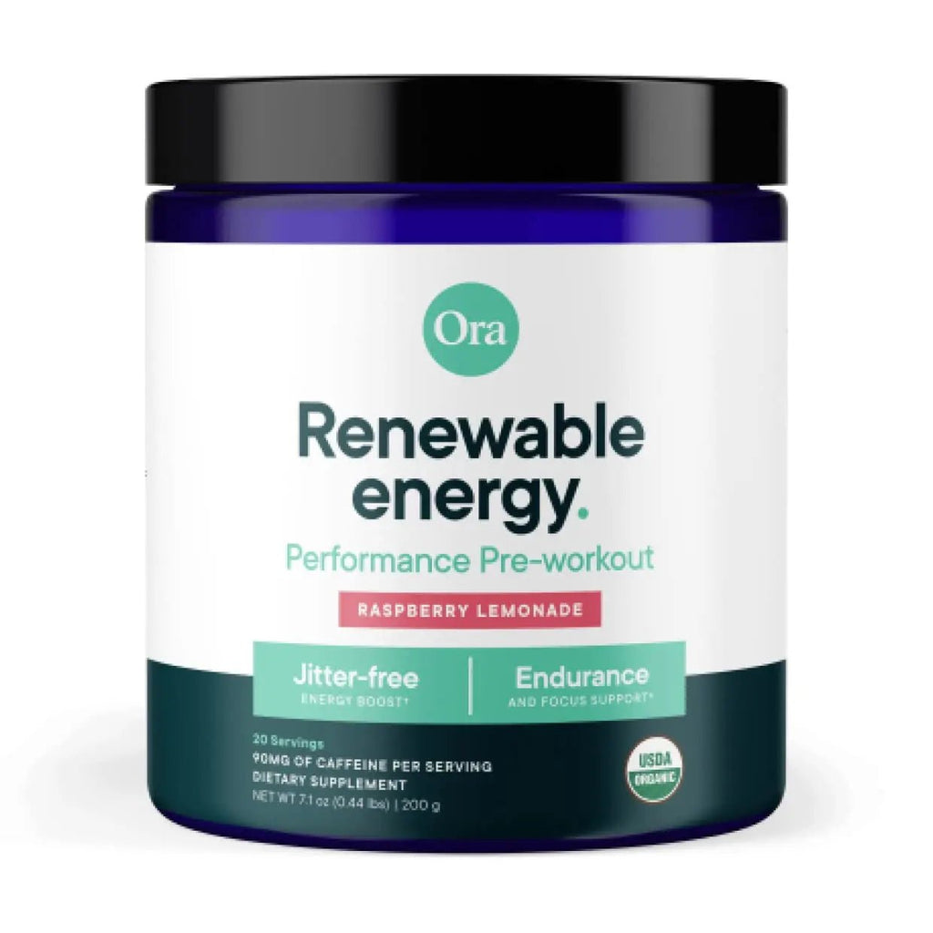 Ora Organic Natural Pre Workout Powder - Raspberry Lemonade Flavor- Provides Jitter Free Energy, Focus, Hydration, & Endurance - Vegan, Certified Organic, Soy, Dairy, & Gluten Free, 20 Servings - TrustMedUSA
