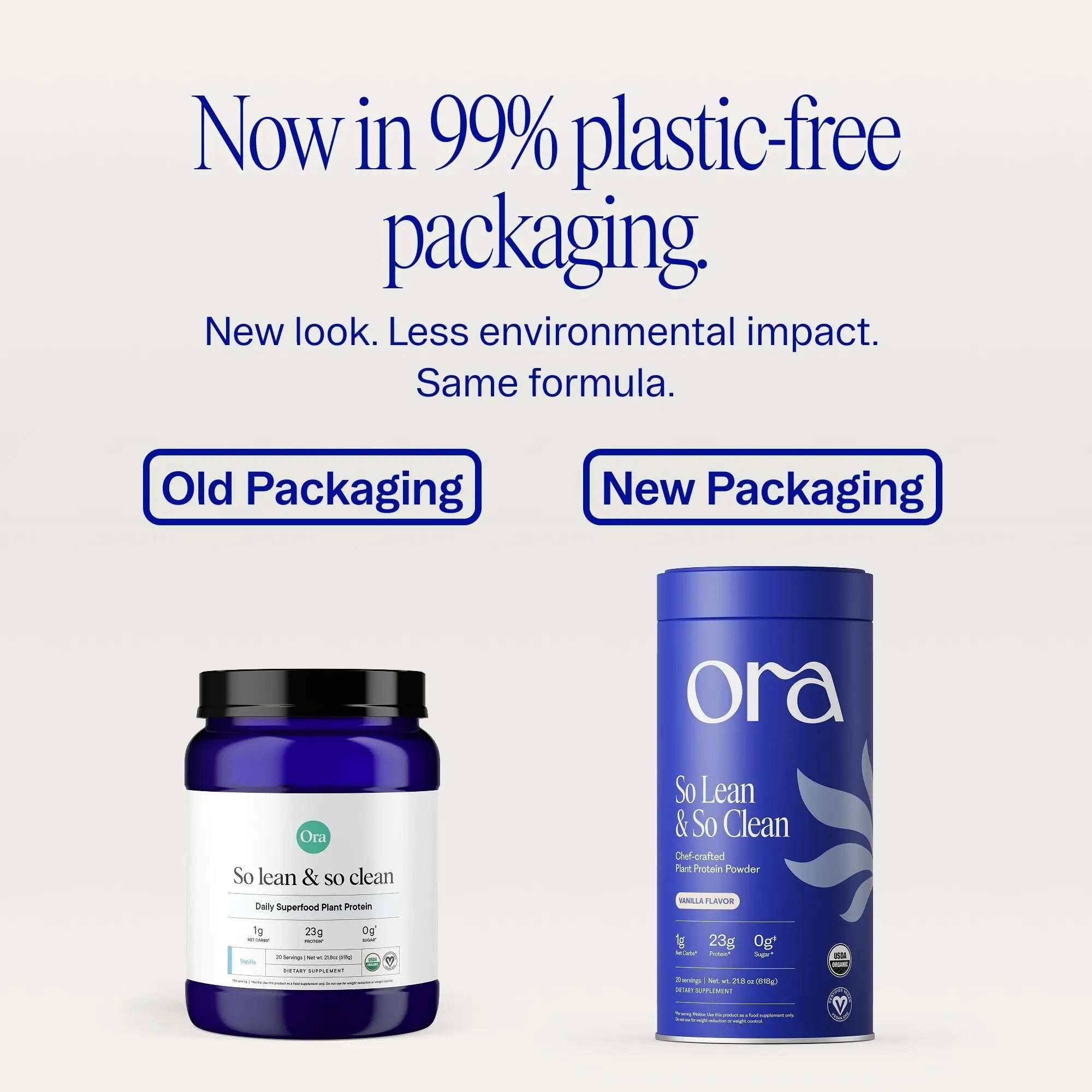 Ora Organic Plant-Based Protein Powder - 23g Protein for Women and Men - Vanilla Flavor 20 Servings, Vegan, Clean Protein - TrustMedUSA